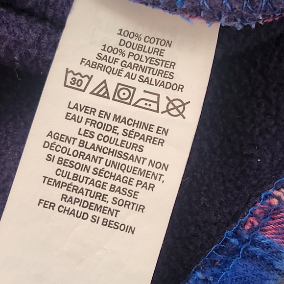 L.L. BEAN Women’s Hoodie Small Blue Pink Fleece Lined Plaid Work Barn Chore - Picture 10 of 12